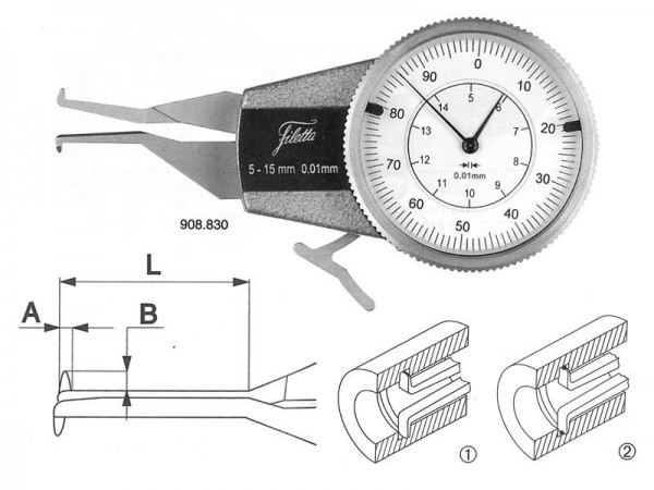 Analogový mikrometr pro měření vnitřních zápichů 10-20/R 0,3 mm
