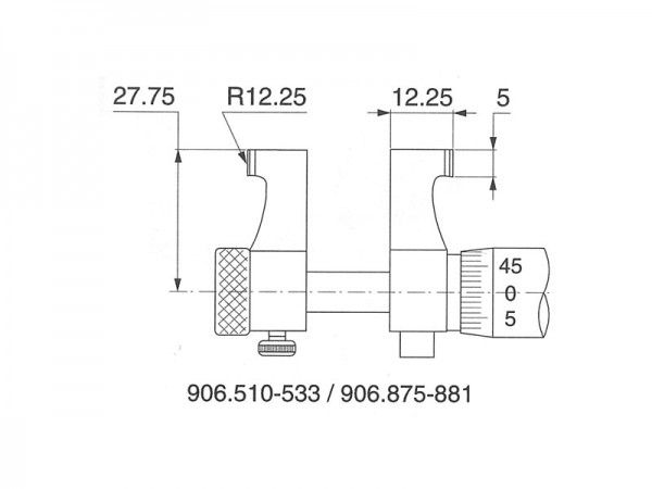 Dutinový mikrometr dvoudotekový 75-100 mm