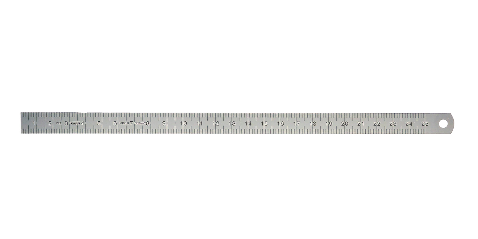 Stainless steel ruler (L → R) 200x13x0.5 / 0.5 mm